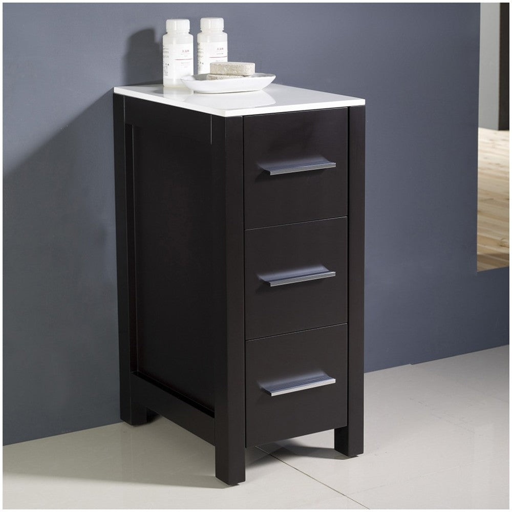 Fresca Torino 12" Espresso Bathroom Linen Side Cabinet