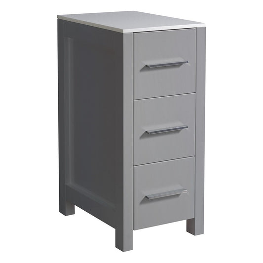 Fresca Torino 12" Gray Bathroom Linen Side Cabinet