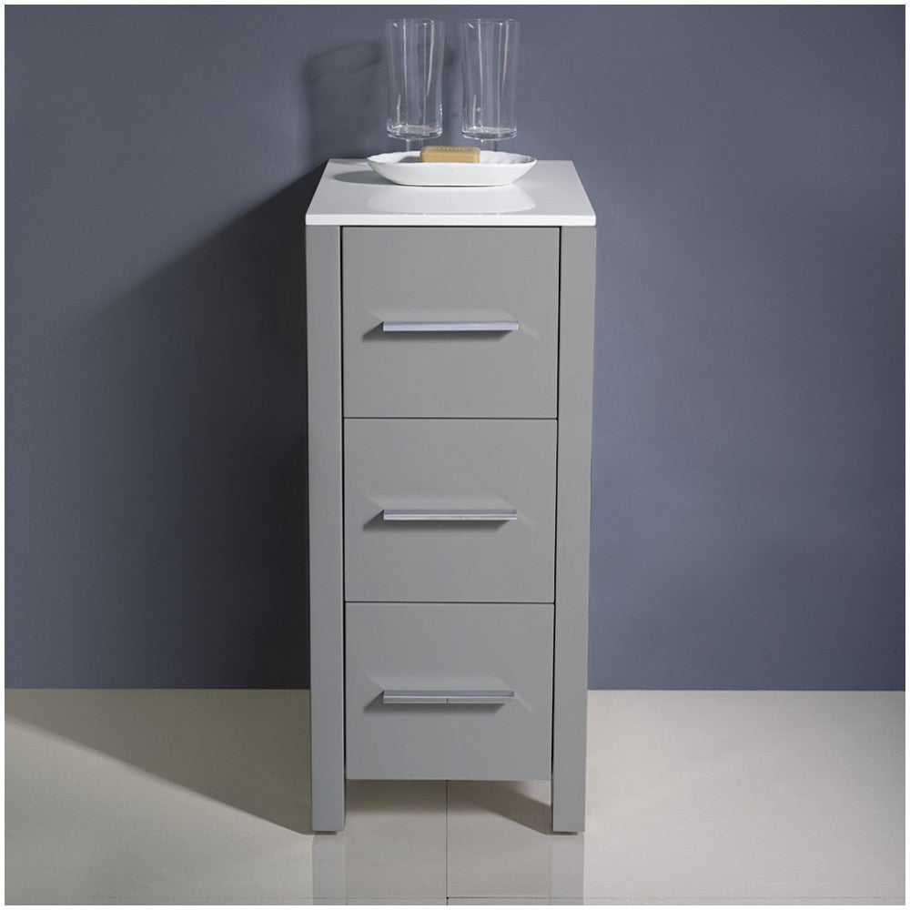 Fresca Torino 12" Gray Bathroom Linen Side Cabinet