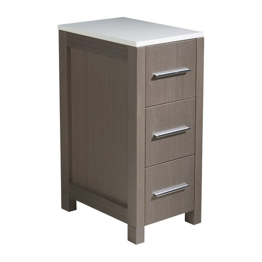 Fresca Torino 12" Gray Oak Bathroom Linen Side Cabinet