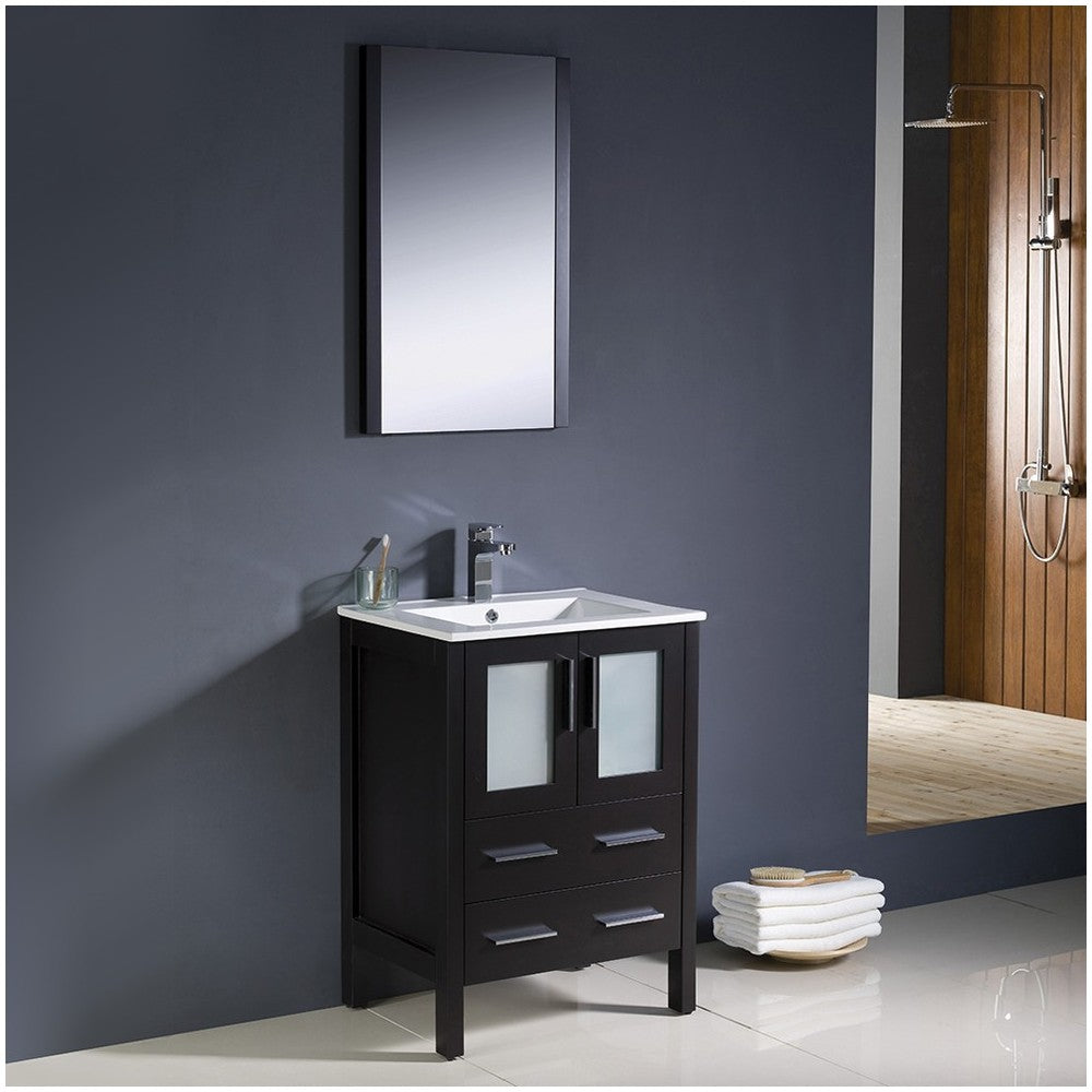 Fresca Torino 24" Espresso Modern Bathroom Vanity w/ Integrated Sink