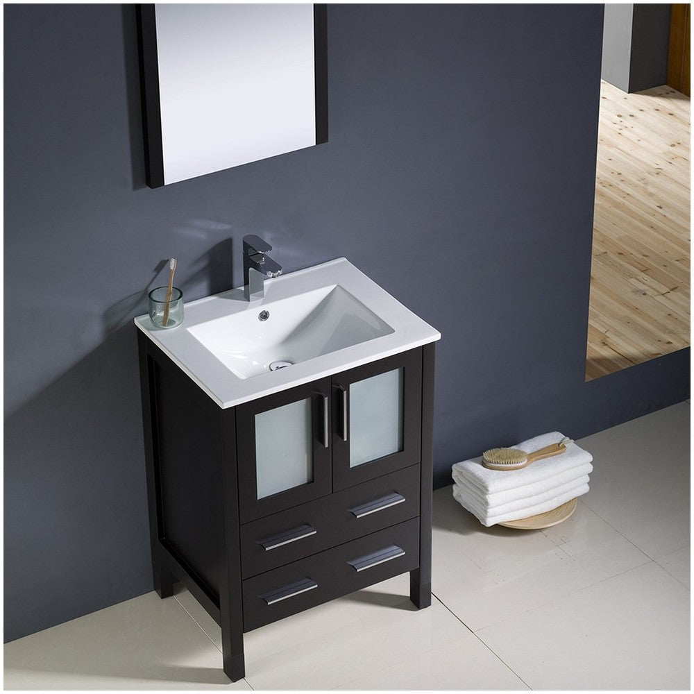 Fresca Torino 24" Espresso Modern Bathroom Vanity w/ Integrated Sink