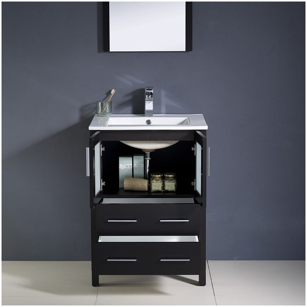 Fresca Torino 24" Espresso Modern Bathroom Vanity w/ Integrated Sink