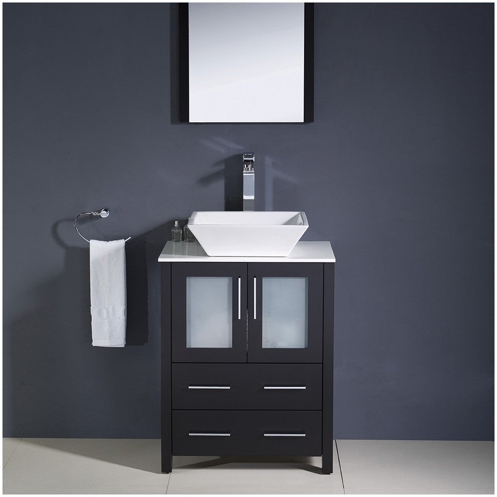 Fresca Torino 24" Espresso Modern Bathroom Vanity w/ Vessel Sink