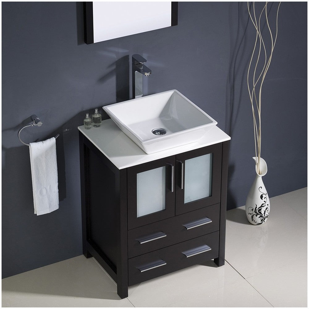 Fresca Torino 24" Espresso Modern Bathroom Vanity w/ Vessel Sink