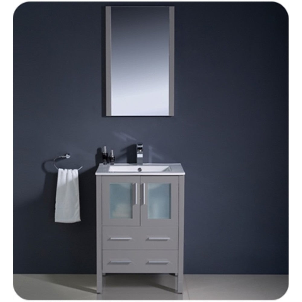 Fresca Torino 24" Gray Modern Bathroom Vanity w/ Integrated Sink