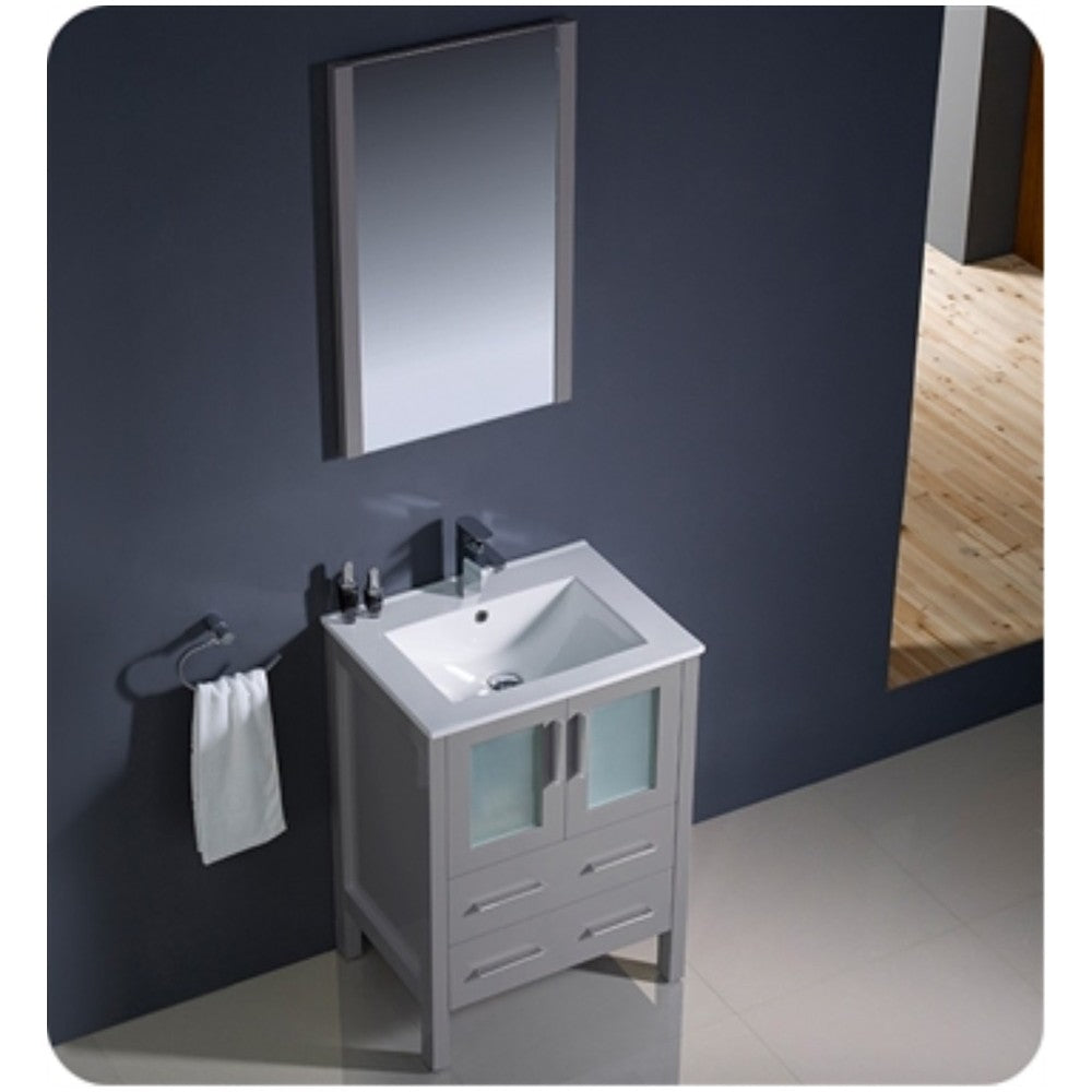 Fresca Torino 24" Gray Modern Bathroom Vanity w/ Integrated Sink