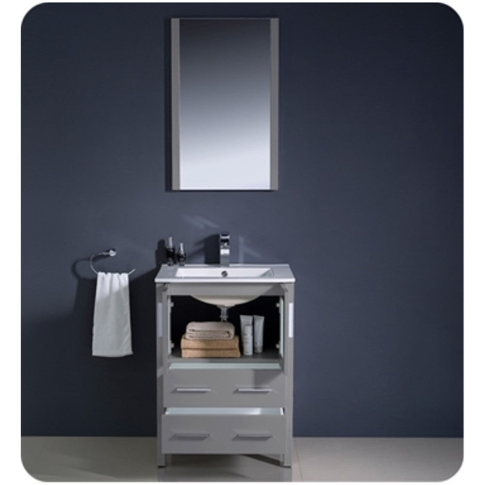 Fresca Torino 24" Gray Modern Bathroom Vanity w/ Integrated Sink