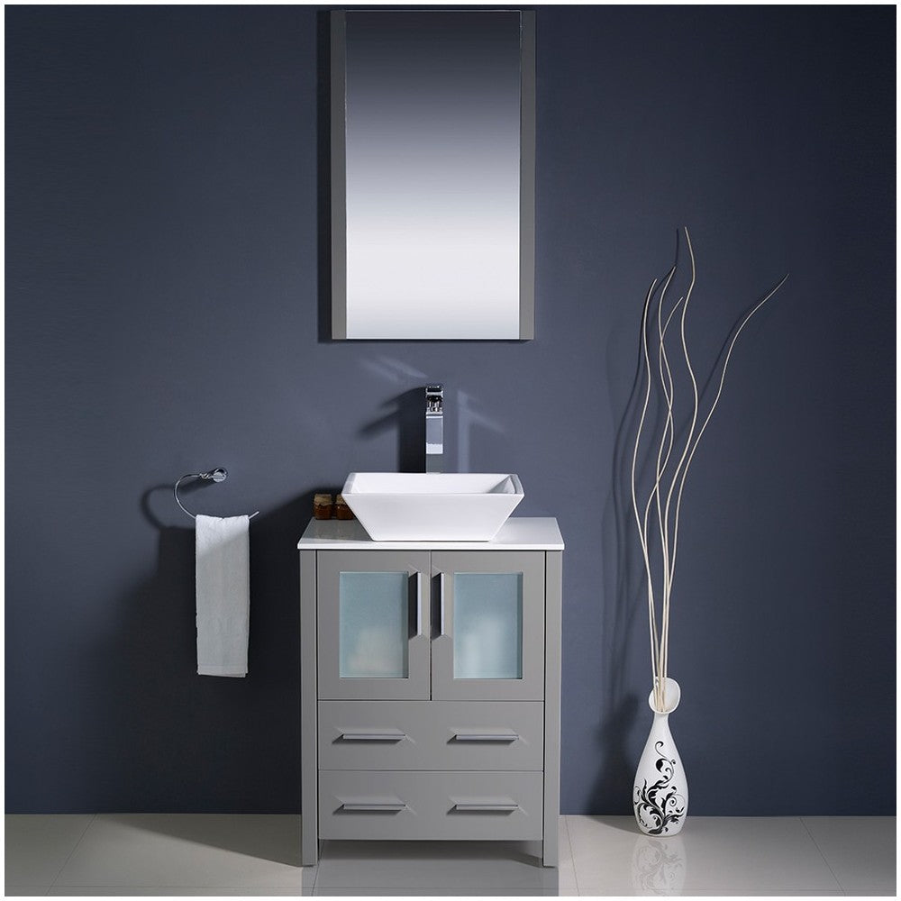 Fresca Torino 24" Gray Modern Bathroom Vanity w/ Vessel Sink