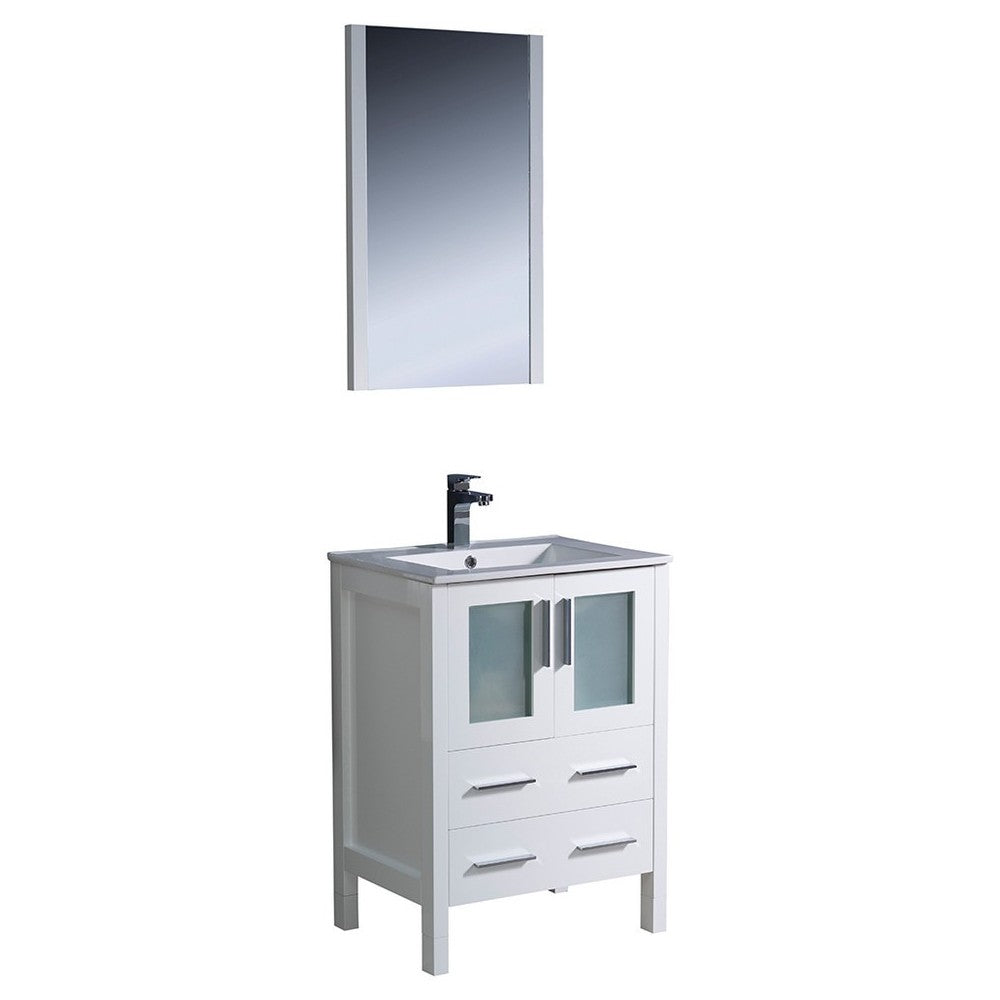 Fresca Torino 24" White Modern Bathroom Vanity w/ Integrated Sink