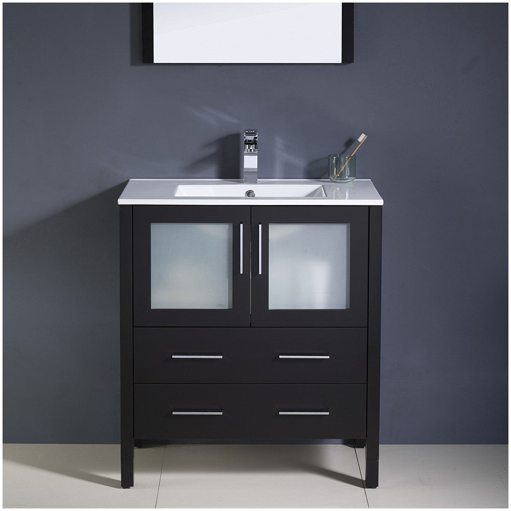 Fresca Torino 30" Espresso Modern Bathroom Vanity w/ Integrated Sink