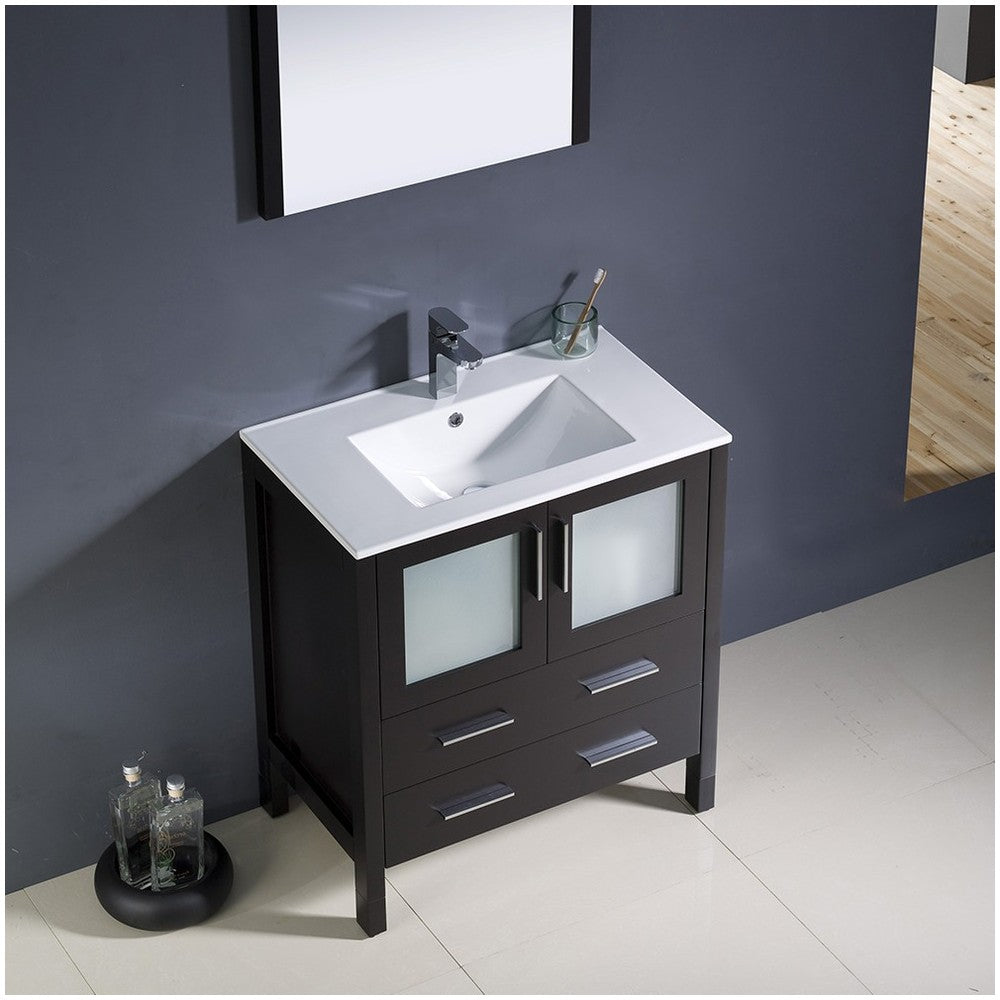 Fresca Torino 30" Espresso Modern Bathroom Vanity w/ Integrated Sink