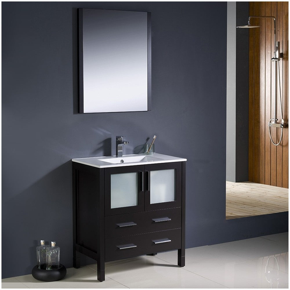 Fresca Torino 30" Espresso Modern Bathroom Vanity w/ Integrated Sink