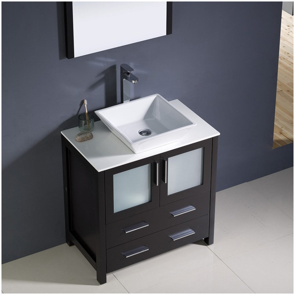 Fresca Torino 30" Espresso Modern Bathroom Vanity w/ Vessel Sink