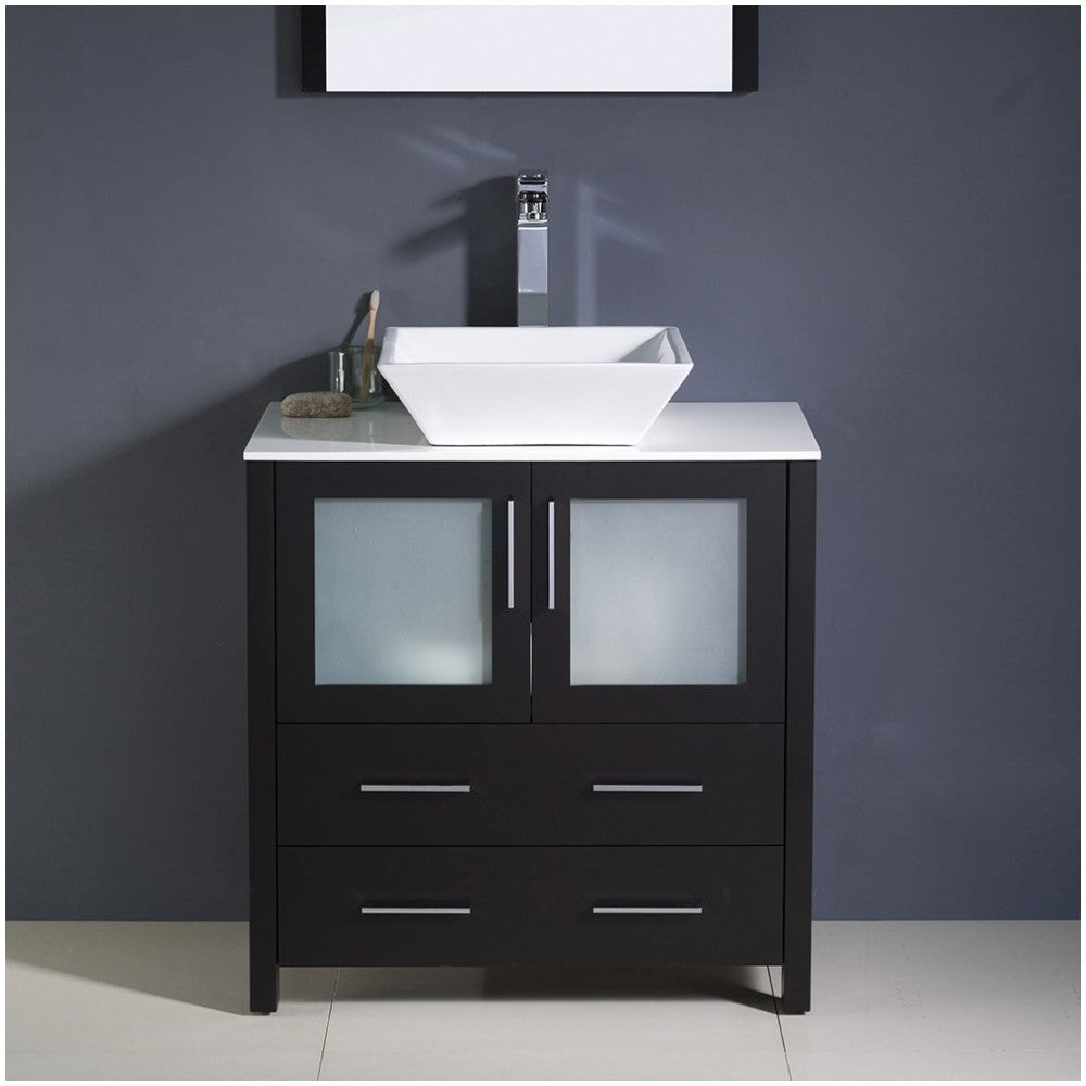 Fresca Torino 30" Espresso Modern Bathroom Vanity w/ Vessel Sink