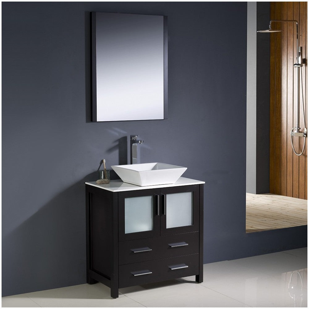 Fresca Torino 30" Espresso Modern Bathroom Vanity w/ Vessel Sink