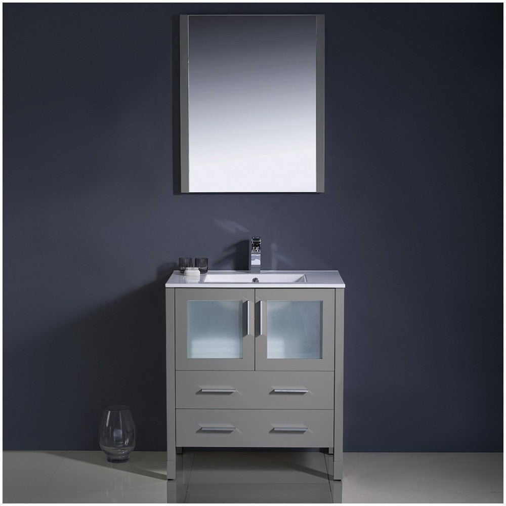 Fresca Torino 30" Gray Modern Bathroom Vanity w/ Integrated Sink