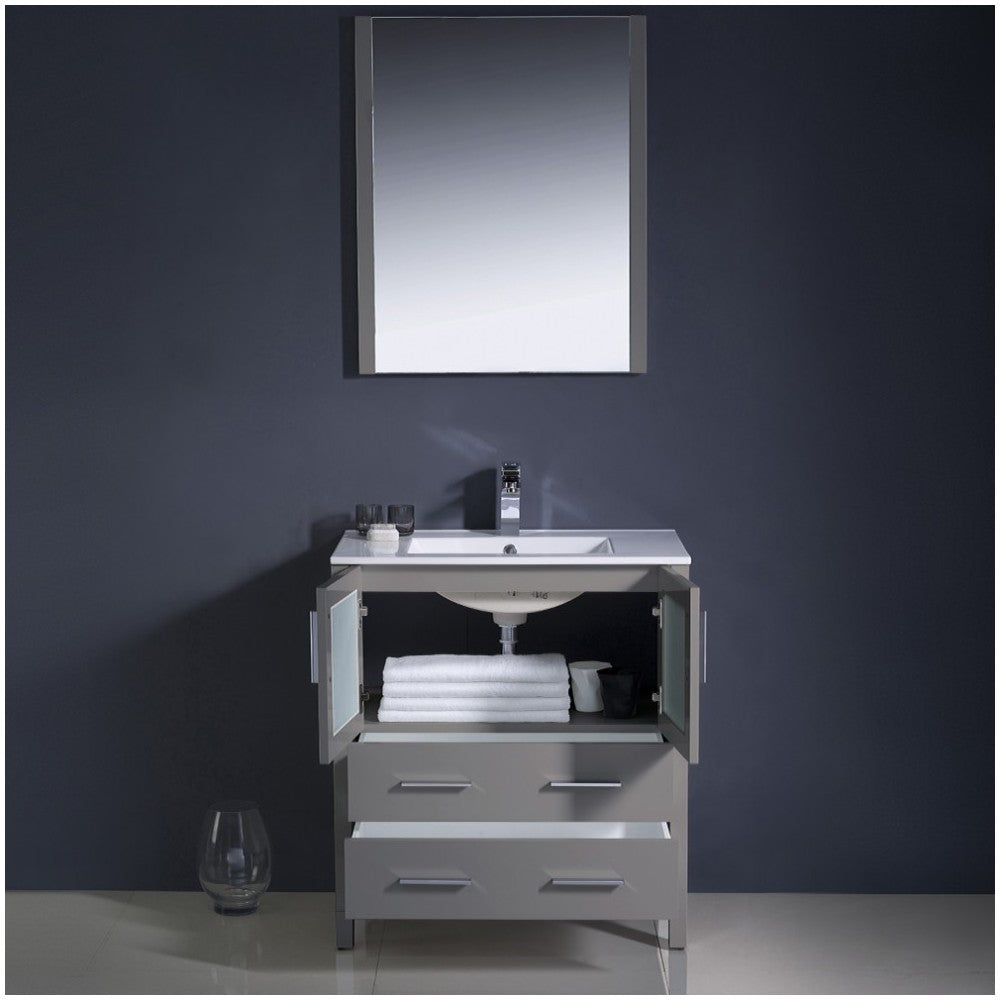 Fresca Torino 30" Gray Modern Bathroom Vanity w/ Integrated Sink