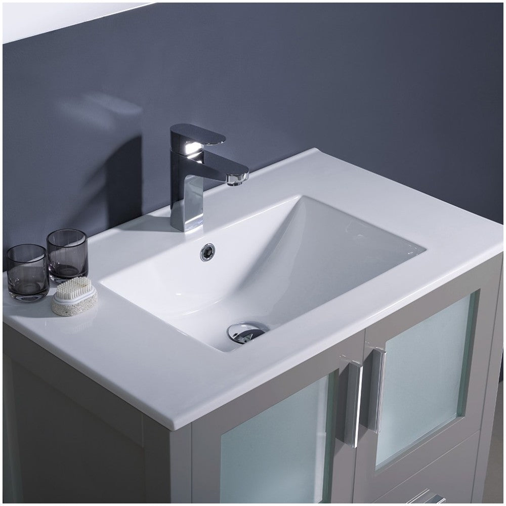 Fresca Torino 30" Gray Modern Bathroom Vanity w/ Integrated Sink