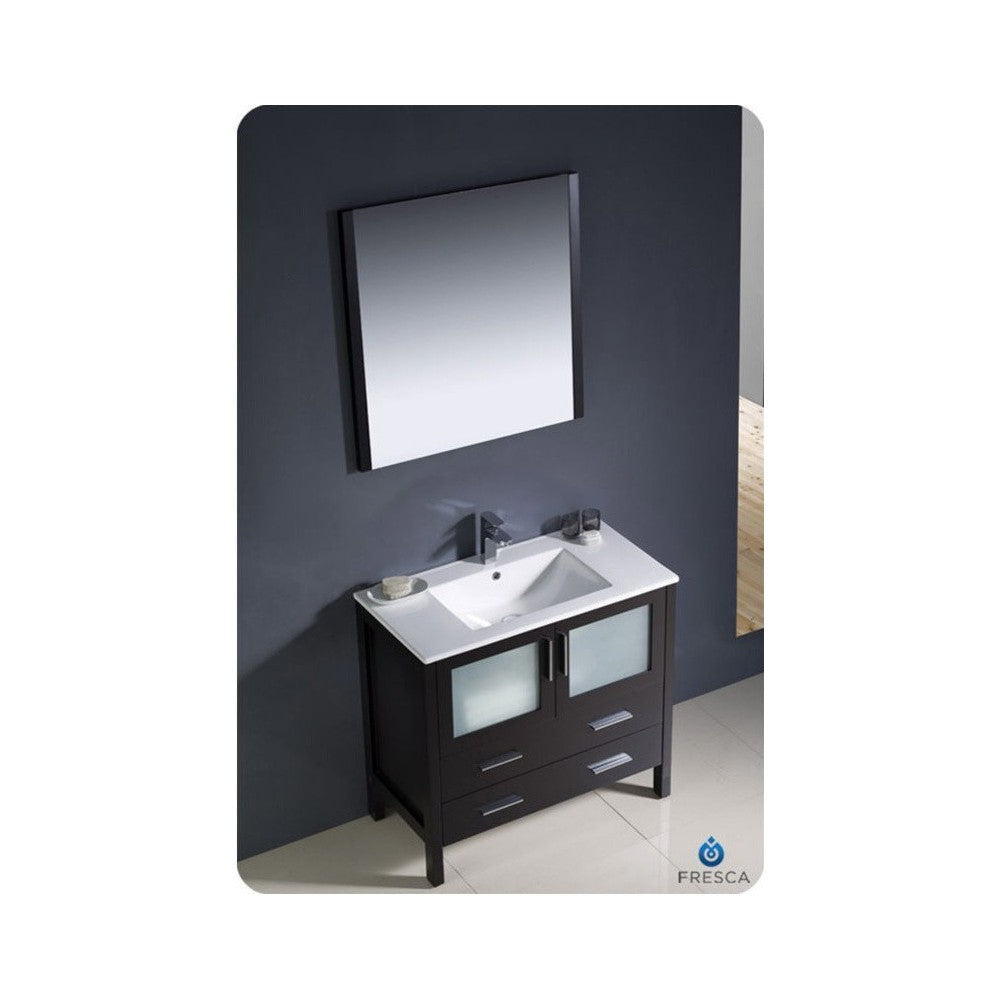 Fresca Torino 36" Espresso Modern Bathroom Vanity w/ Integrated Sink