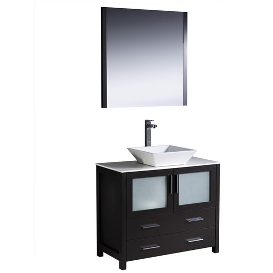 Fresca Torino 36" Espresso Modern Bathroom Vanity w/ Vessel Sink