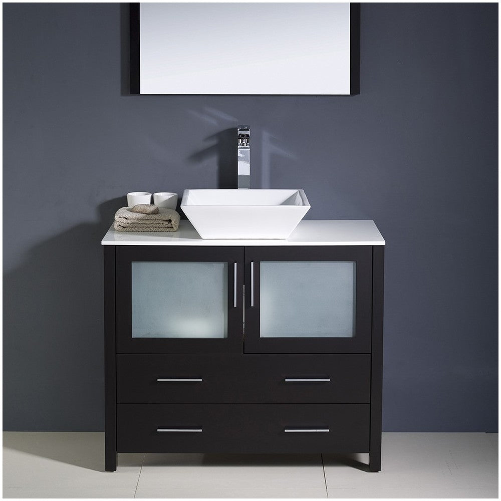 Fresca Torino 36" Espresso Modern Bathroom Vanity w/ Vessel Sink