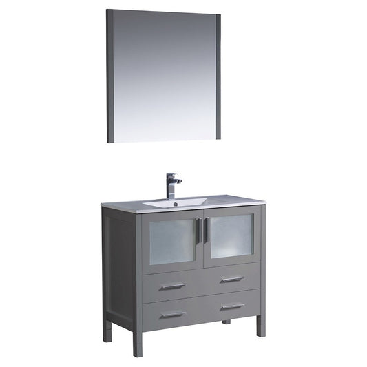 Fresca Torino 36" Gray Modern Bathroom Vanity w/ Integrated Sink