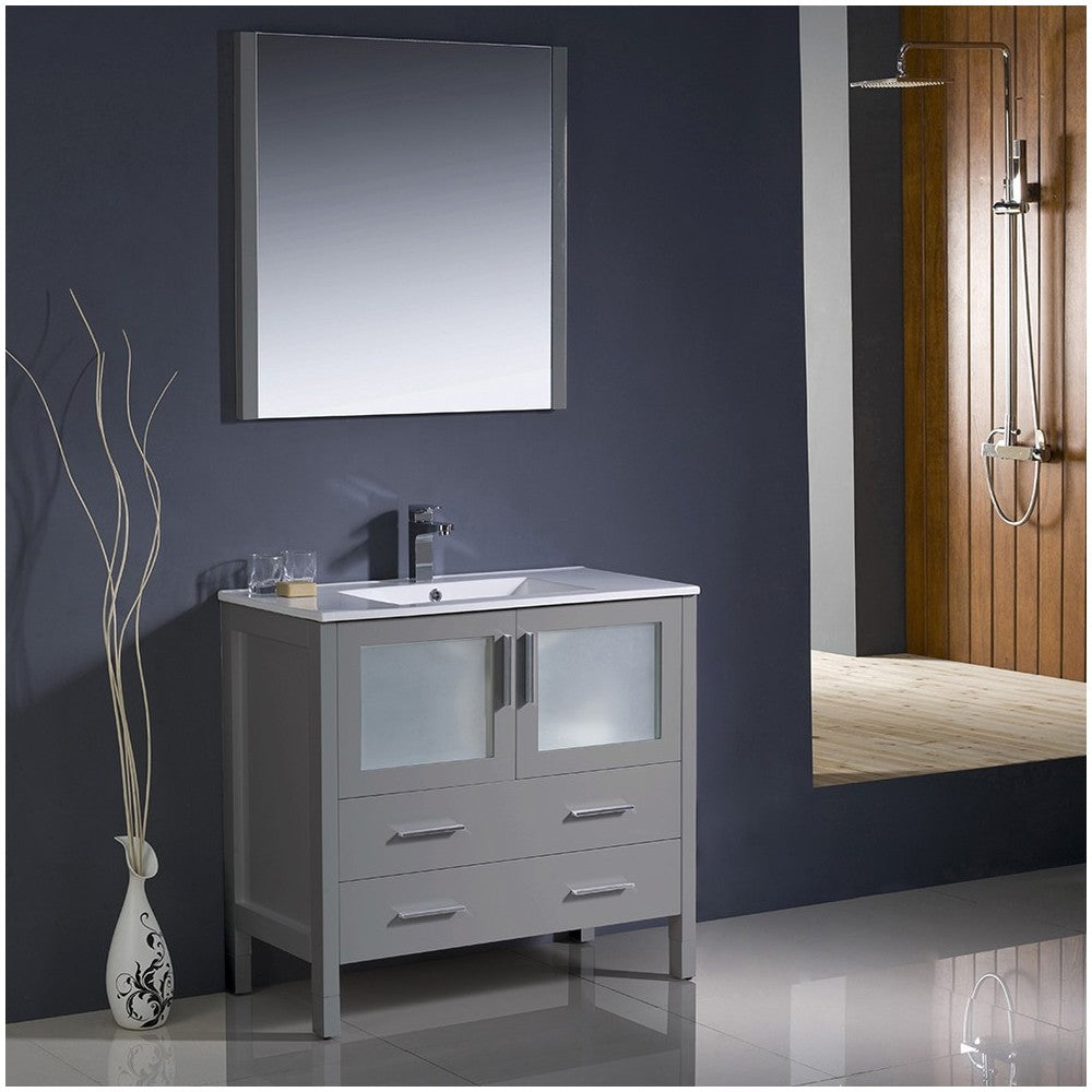 Fresca Torino 36" Gray Modern Bathroom Vanity w/ Integrated Sink