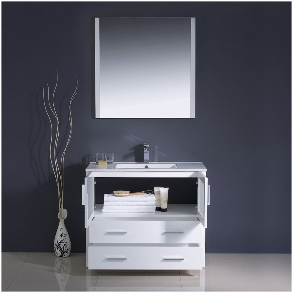 Fresca Torino 36" White Modern Bathroom Vanity w/ Integrated Sink