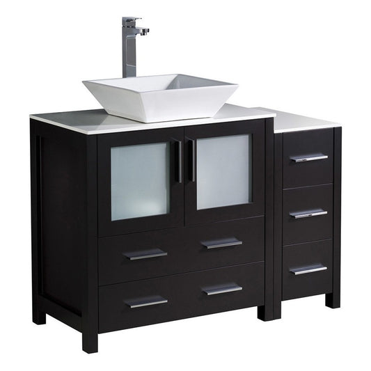 Fresca Torino 42" Espresso Modern Bathroom Cabinets w/ Top & Vessel Sink