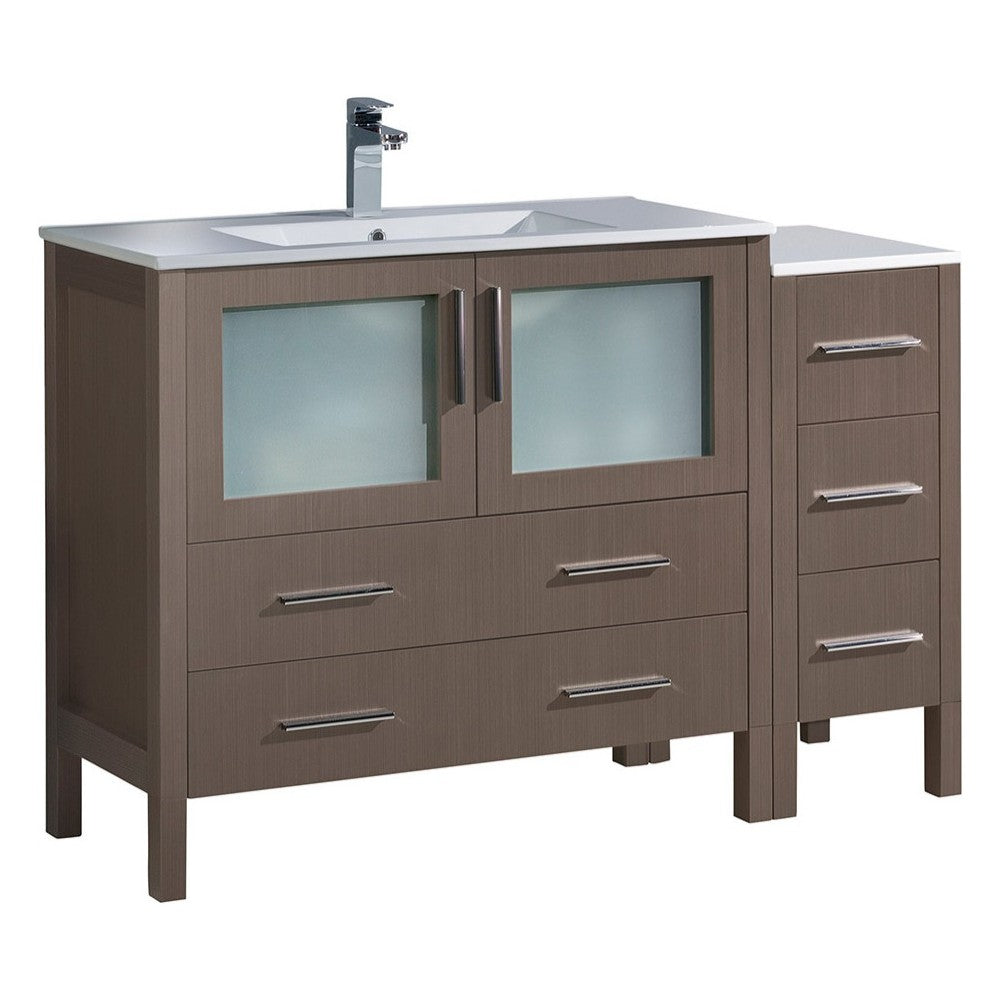 Fresca Torino 48" Gray Oak Modern Bathroom Cabinet w/ Integrated Sink