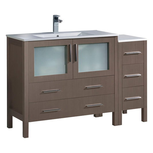 Fresca Torino 48" Gray Oak Modern Bathroom Cabinet w/ Integrated Sink