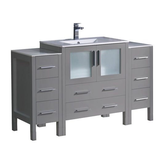 Fresca Torino 54" Gray Modern Bathroom Cabinets w/ Integrated Sink