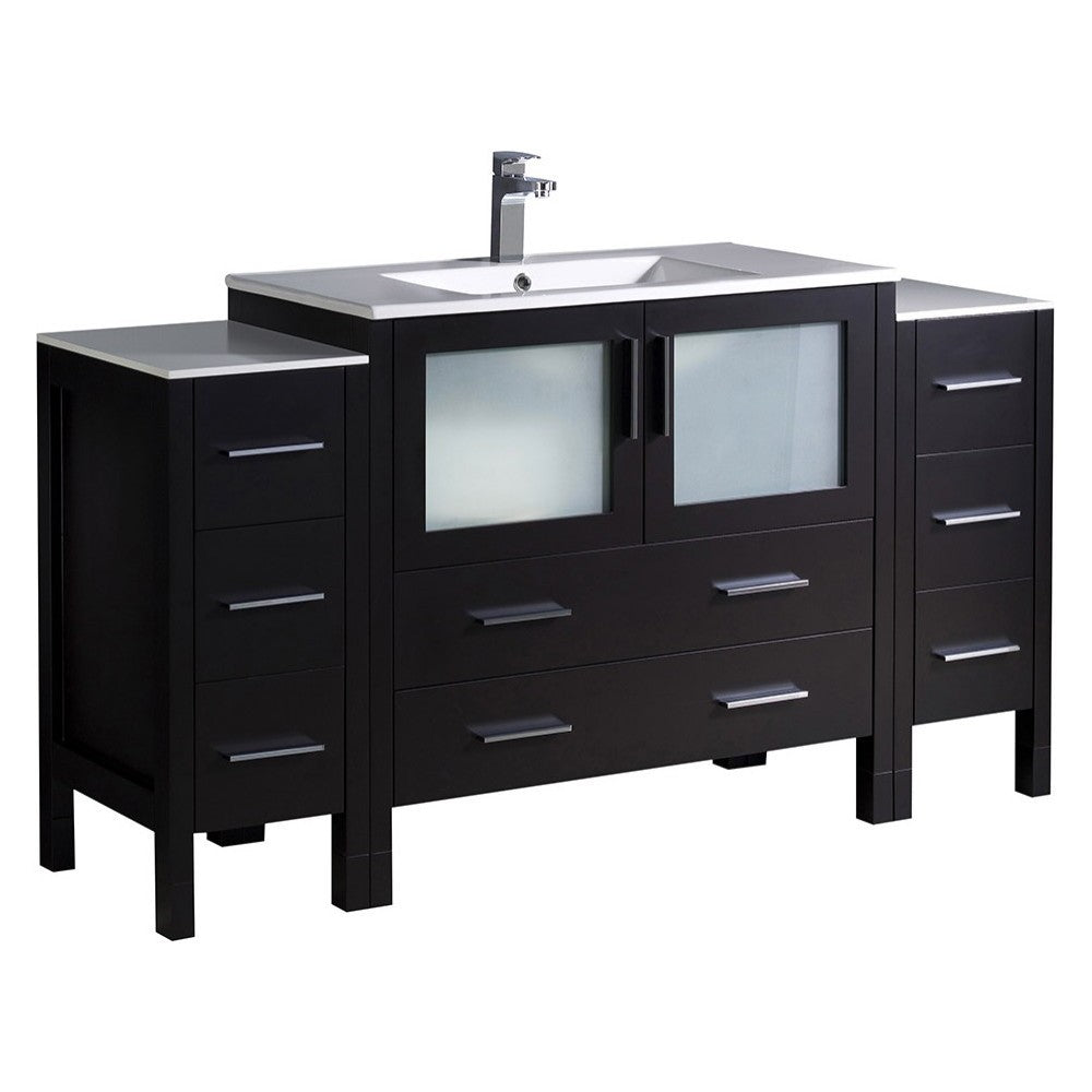 Fresca Torino 60" Espresso Modern Bathroom Cabinets w/ Integrated Sink