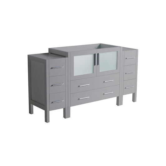Fresca Torino 60" Gray Modern Bathroom Cabinets, FCB62-123612GR