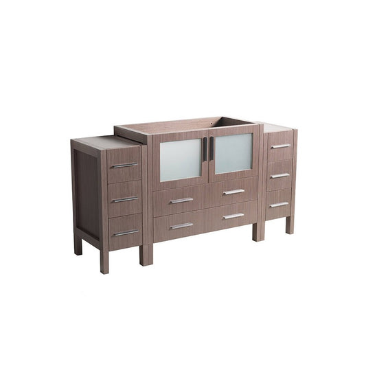 Fresca Torino 60" Gray Oak Modern Bathroom Cabinets, FCB62-123612GO