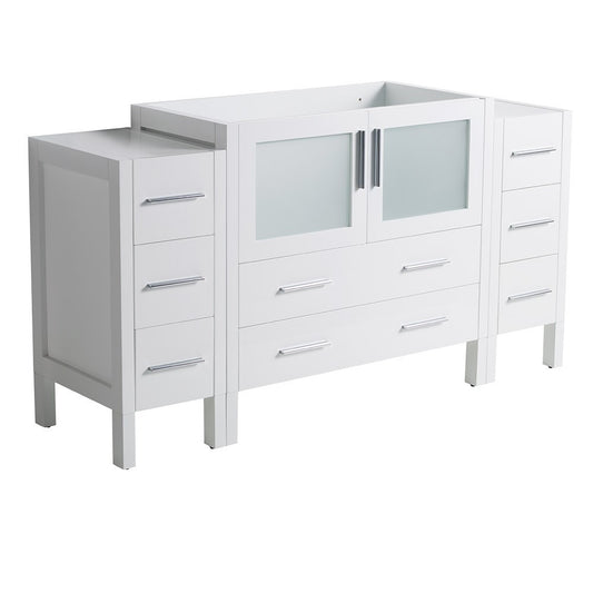 Fresca Torino 60" White Modern Bathroom Cabinets, FCB62-123612WH