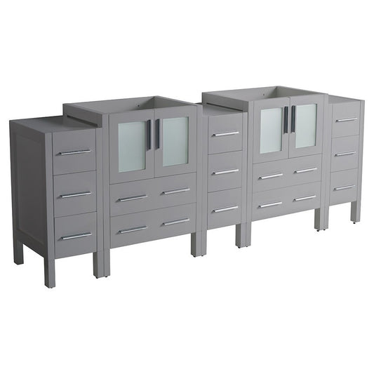 Fresca Torino 72" Gray Modern Bathroom Cabinets, FCB62-72GR