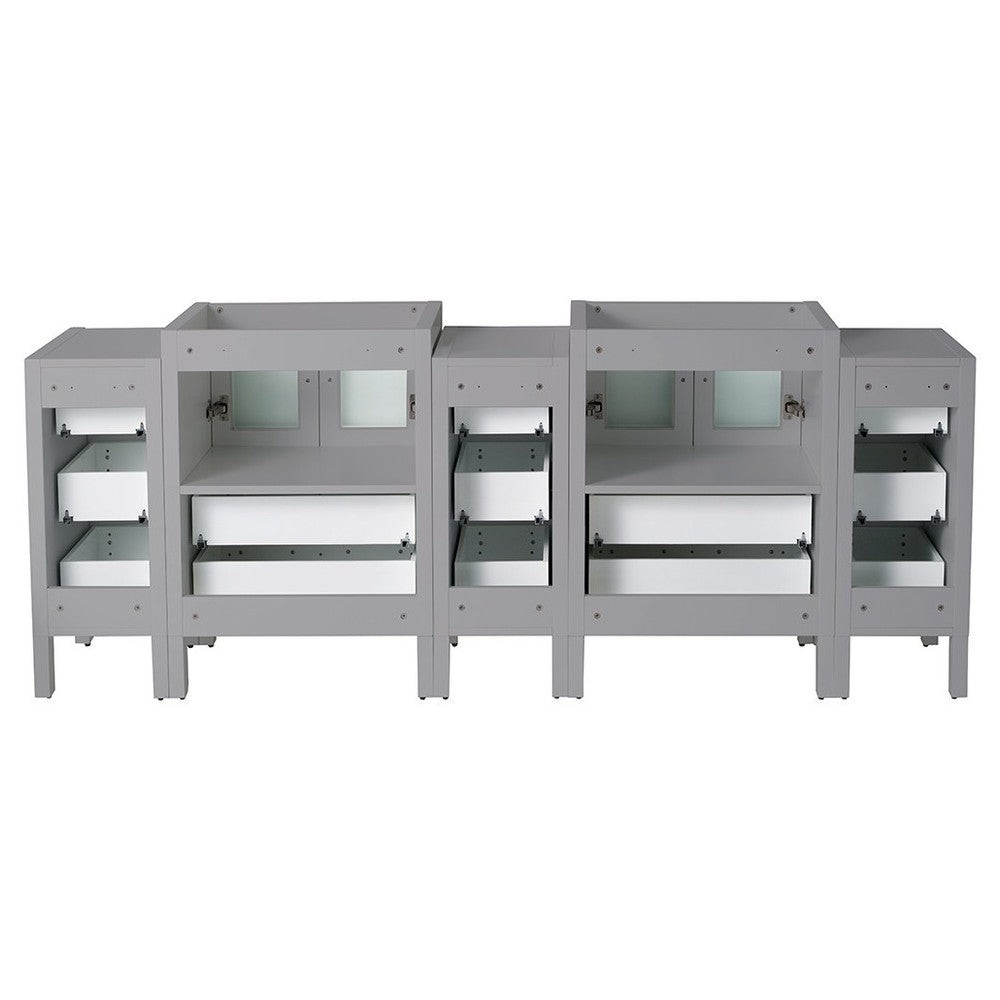 Fresca Torino 72" Gray Modern Bathroom Cabinets, FCB62-72GR
