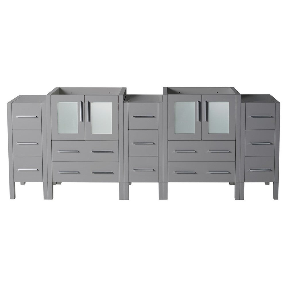 Fresca Torino 72" Gray Modern Bathroom Cabinets, FCB62-72GR