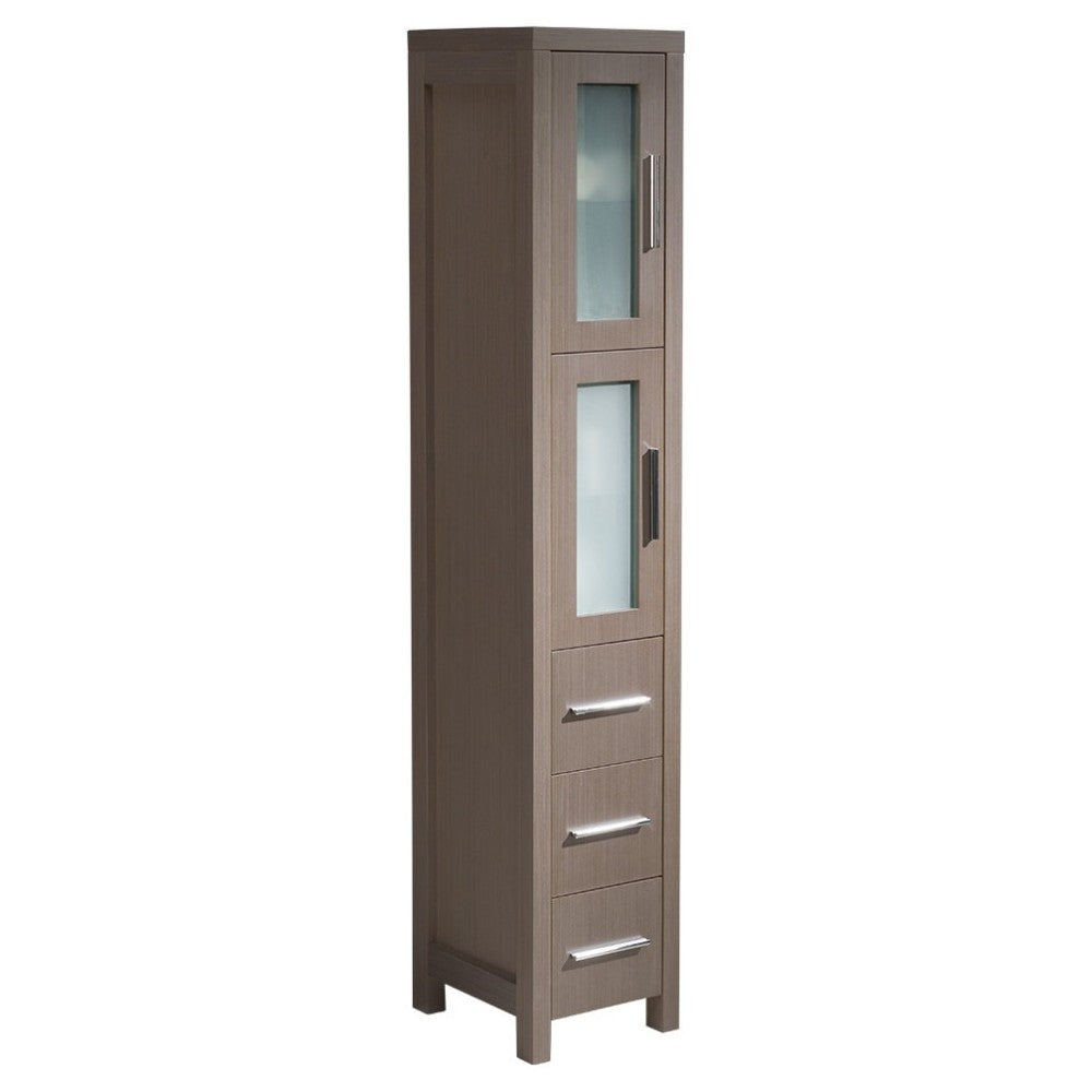 Fresca Torino Gray Oak Tall Bathroom Linen Side Cabinet