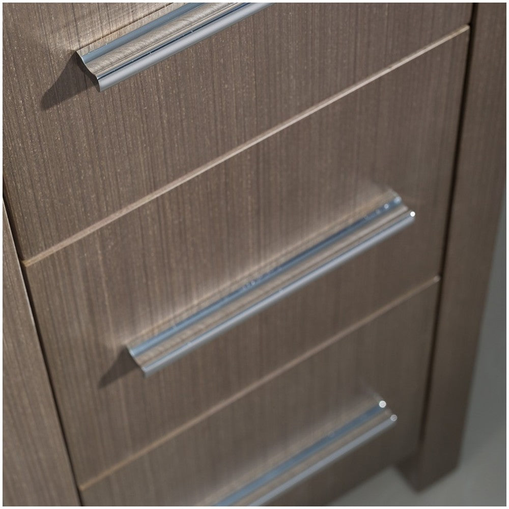 Fresca Torino Gray Oak Tall Bathroom Linen Side Cabinet