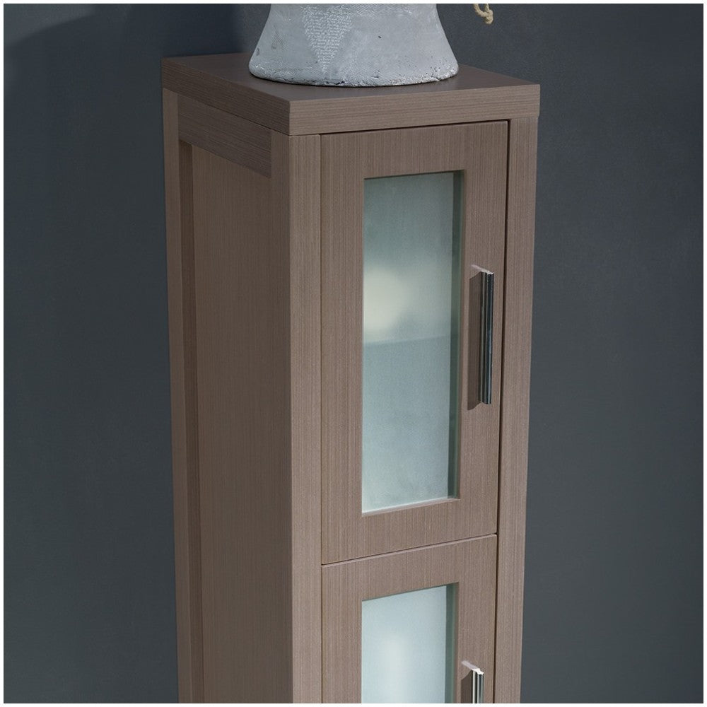 Fresca Torino Gray Oak Tall Bathroom Linen Side Cabinet