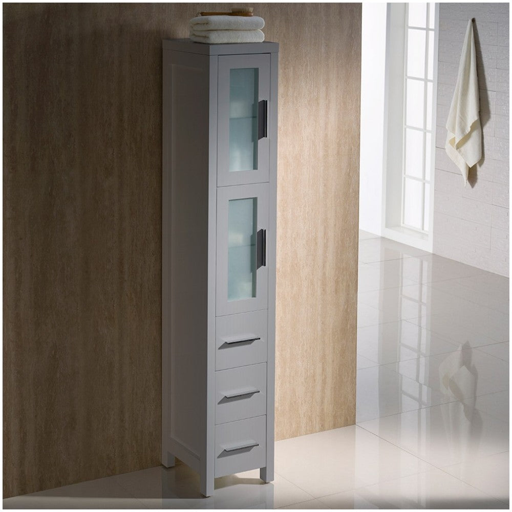 Fresca Torino Gray Tall Bathroom Linen Side Cabinet