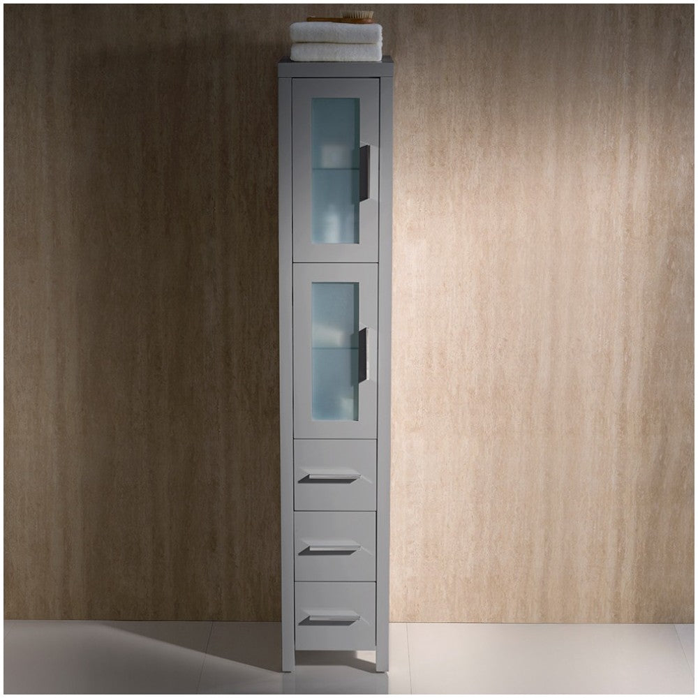 Fresca Torino Gray Tall Bathroom Linen Side Cabinet
