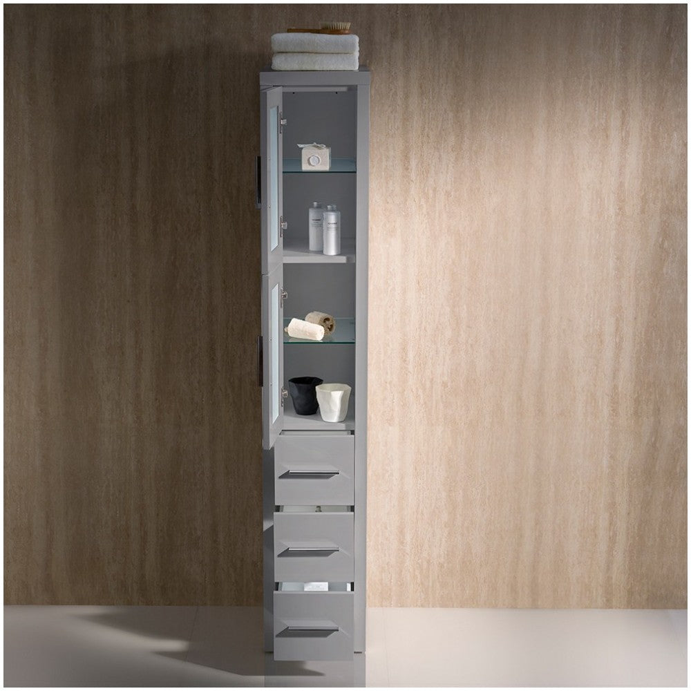 Fresca Torino Gray Tall Bathroom Linen Side Cabinet