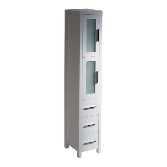 Fresca Torino White Tall Bathroom Linen Side Cabinet