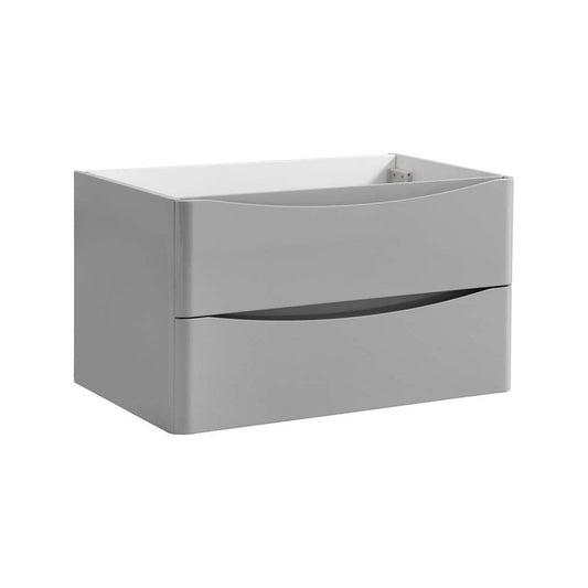 Fresca Tuscany 32" Glossy Gray Wall Hung Modern Bathroom Cabinet