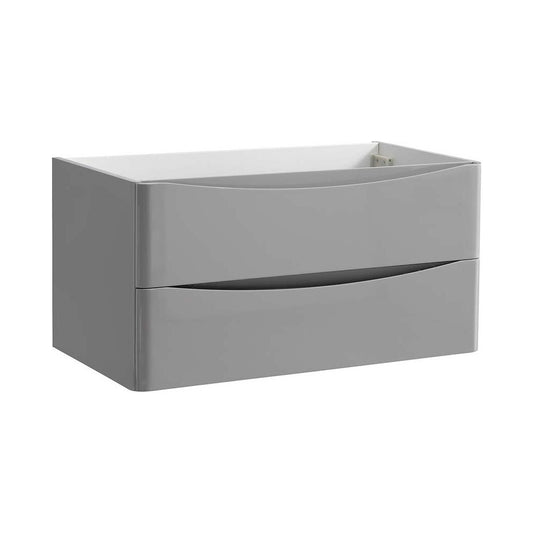 Fresca Tuscany 36" Glossy Gray Wall Hung Modern Bathroom Cabinet