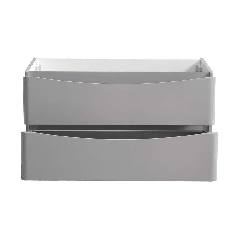Fresca Tuscany 36" Glossy Gray Wall Hung Modern Bathroom Cabinet